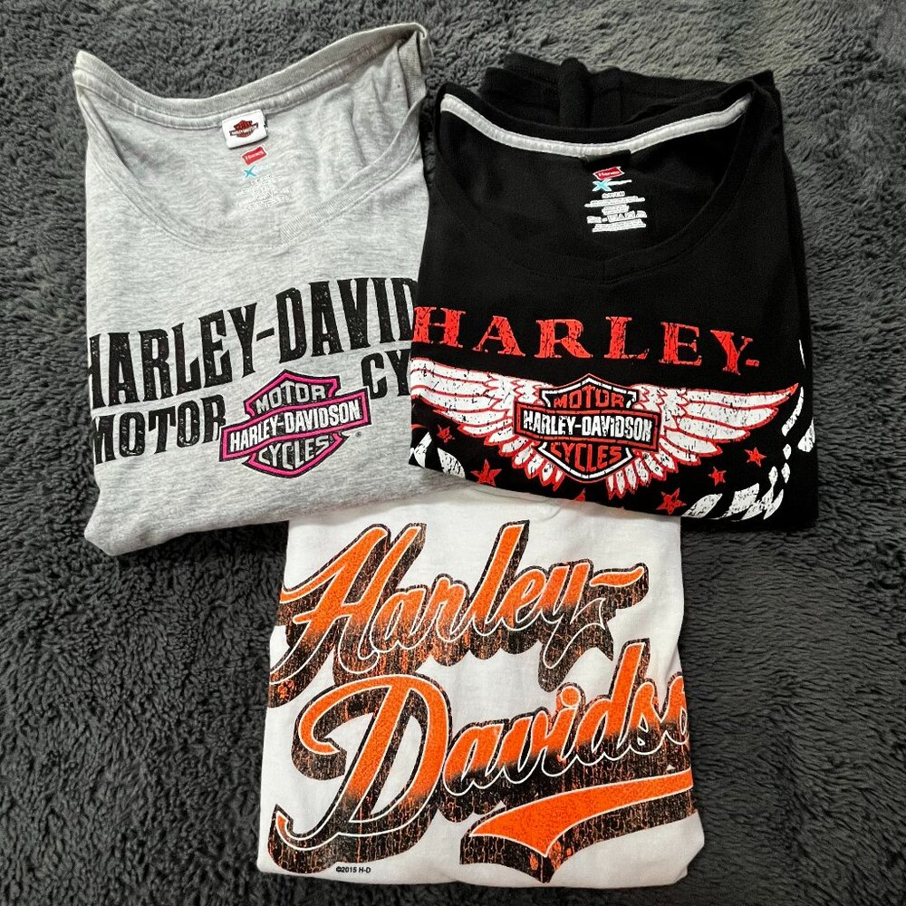 HARLEY DAVIDSON LADIES T-SHIRTS SET OF 3